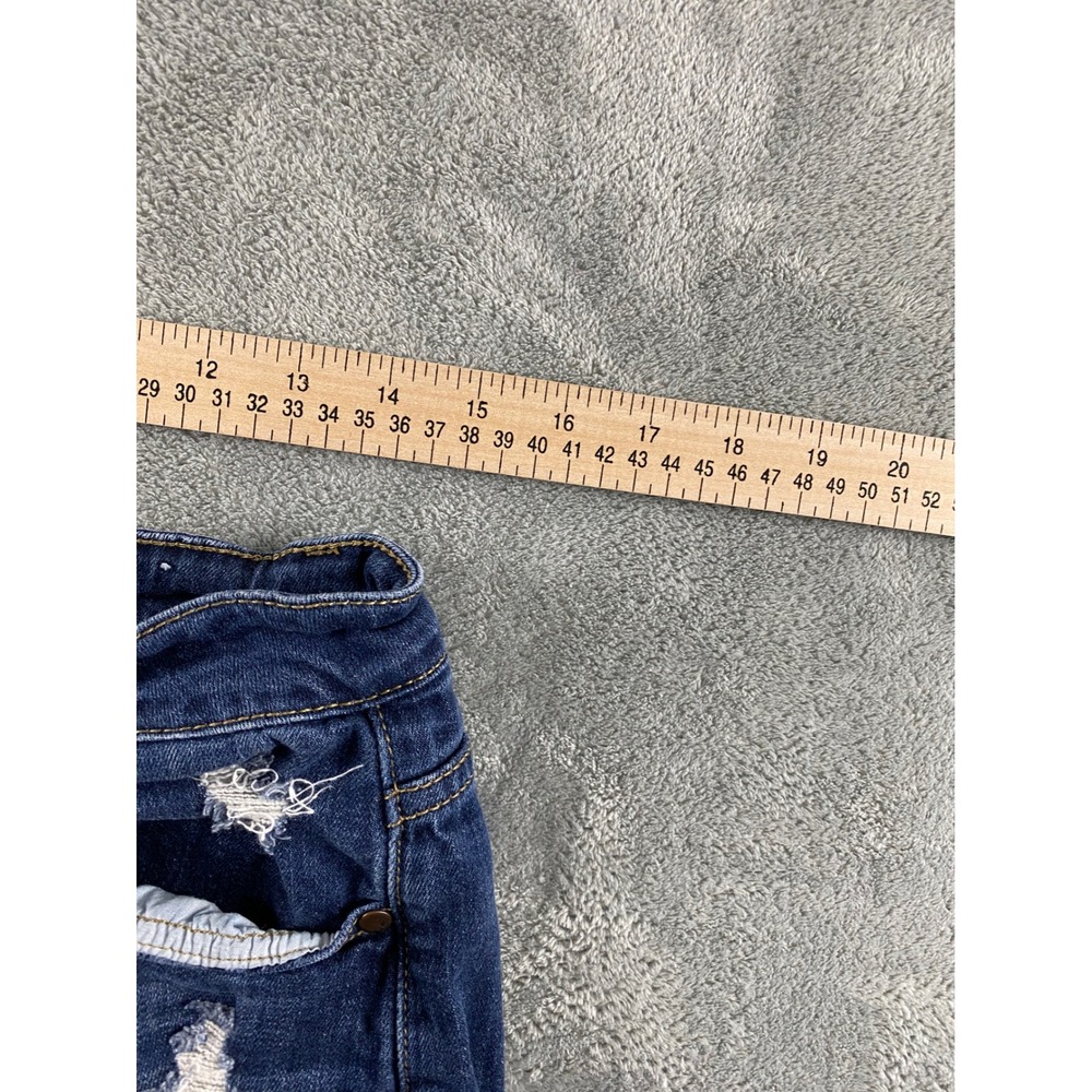 Judy Blue Los Angeles Womens Distressed Denim Shorts Dark Wash Cuffed Size L - Picture 7 of 14